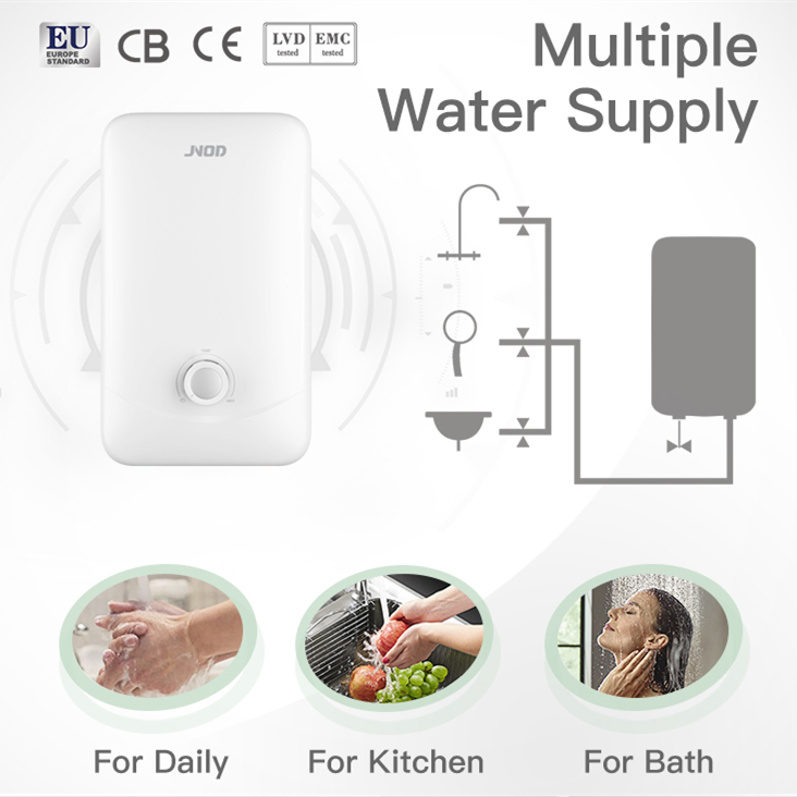 Compact Bathroom Instant Water Heater For Shower